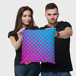 Подушка квадратная Фиолетовые и синие квадратики, цвет: 3D-принт — фото 2