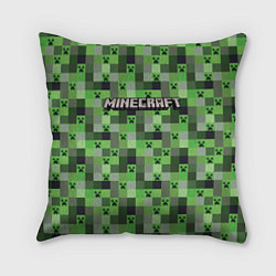 Подушка квадратная Minecraft - пиксельные лица