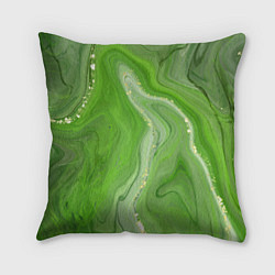 Подушка квадратная Изумруд, цвет: 3D-принт