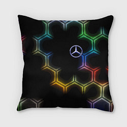 Подушка квадратная Mercedes - neon pattern