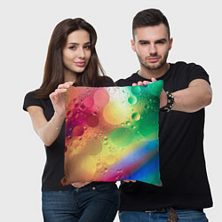Подушка квадратная Свет и пузыри, цвет: 3D-принт — фото 2