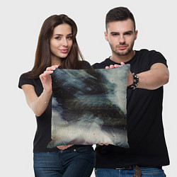 Подушка квадратная Туман и тьма в абстракции, цвет: 3D-принт — фото 2