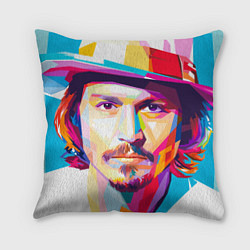 Подушка квадратная Джонни Депп портрет, цвет: 3D-принт