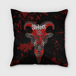 Подушка квадратная Slipknot - красный козел, цвет: 3D-принт