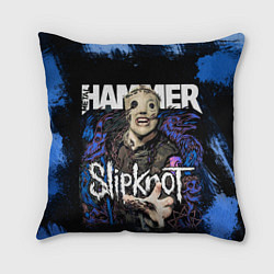 Подушка квадратная Slipknot hammer blue, цвет: 3D-принт