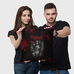 Подушка квадратная Slipknot dark red, цвет: 3D-принт — фото 2