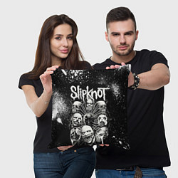 Подушка квадратная Slipknot Black, цвет: 3D-принт — фото 2