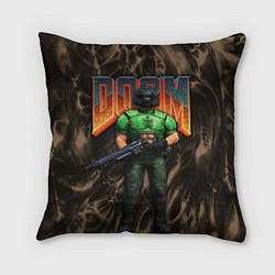 Подушка квадратная DOS DOOM - Doomguy, цвет: 3D-принт