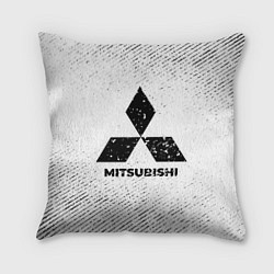 Подушка квадратная Mitsubishi с потертостями на светлом фоне