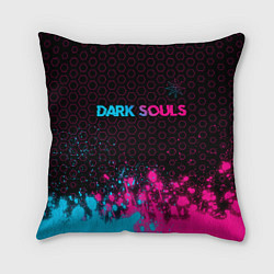 Подушка квадратная Dark Souls - neon gradient: символ сверху