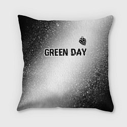 Подушка квадратная Green Day glitch на светлом фоне: символ сверху