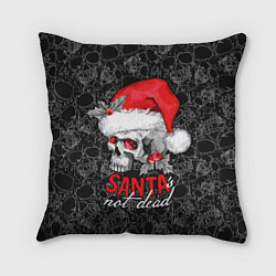 Подушка квадратная Skull in red hat, Santa is not dead