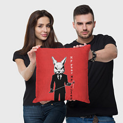 Подушка квадратная Dangerous rabbit, my year - my rules, цвет: 3D-принт — фото 2