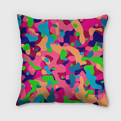 Подушка квадратная Абстракция в психоделических цветах, цвет: 3D-принт