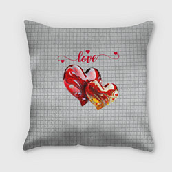 Подушка квадратная Love - сердечки