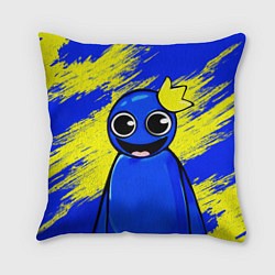Подушка квадратная Радужные друзья радостный Синий, цвет: 3D-принт