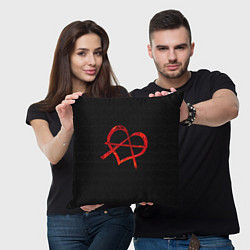 Подушка квадратная Сердце анархиста, цвет: 3D-принт — фото 2