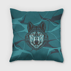 Подушка квадратная Голова синего волка