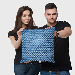 Подушка квадратная Грубая шерстяная вязка - мода, цвет: 3D-принт — фото 2