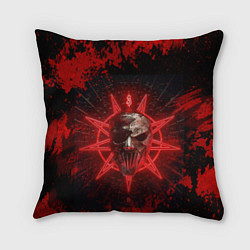 Подушка квадратная Slipknot red satan star, цвет: 3D-принт