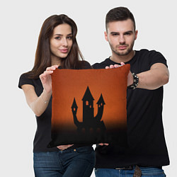 Подушка квадратная Halloween - замок ведьм, цвет: 3D-принт — фото 2