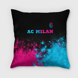 Подушка квадратная AC Milan - neon gradient: символ сверху