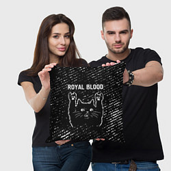 Подушка квадратная Группа Royal Blood и рок кот, цвет: 3D-принт — фото 2