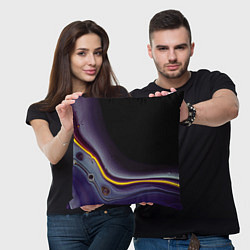 Подушка квадратная Фиолетовые краски во тьме, цвет: 3D-принт — фото 2