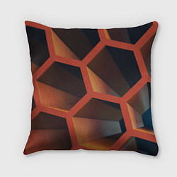 Подушка квадратная Абстрактные шестигранные фигуры, цвет: 3D-принт