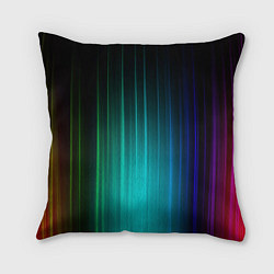 Подушка квадратная Радужные неоновые свечения, цвет: 3D-принт