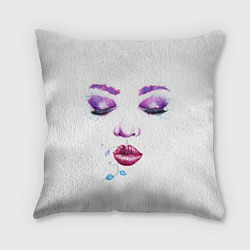 Подушка квадратная Лицо милой девушки, цвет: 3D-принт