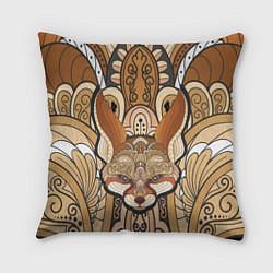 Подушка квадратная Голова лисы в узорах, цвет: 3D-принт