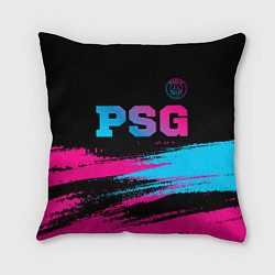 Подушка квадратная PSG - neon gradient: символ сверху