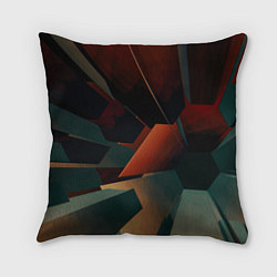 Подушка квадратная Геометрические абстрактные линии и столбы, цвет: 3D-принт