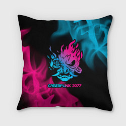 Подушка квадратная Cyberpunk 2077 - neon gradient