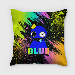 Подушка квадратная Rainbow Friends - Blue, цвет: 3D-принт