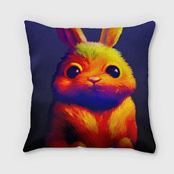 Подушка квадратная Арт кролика, цвет: 3D-принт