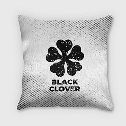 Подушка квадратная Black Clover с потертостями на светлом фоне