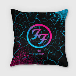 Подушка квадратная Foo Fighters - neon gradient