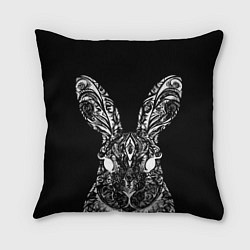 Подушка квадратная Черный кролик арт