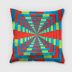 Подушка квадратная Разноцветный туннель - оптическая иллюзия
