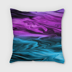 Подушка квадратная Синий с фиолетовым размытый абстрактный узор