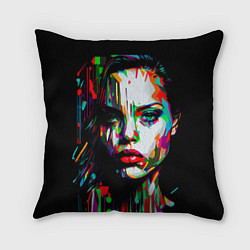 Подушка квадратная Анджелина Джоли - поп-арт