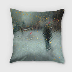 Подушка квадратная Абстрактная зима и краски, цвет: 3D-принт