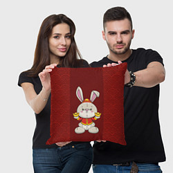 Подушка квадратная Китайский кролик, цвет: 3D-принт — фото 2