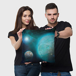 Подушка квадратная Космос и планеты, цвет: 3D-принт — фото 2
