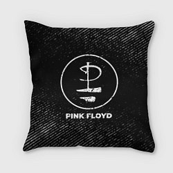 Подушка квадратная Pink Floyd с потертостями на темном фоне