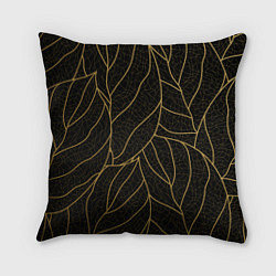 Подушка квадратная Золотые листья градиент