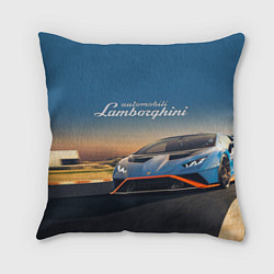 Подушка квадратная Lamborghini Huracan STO - car racing