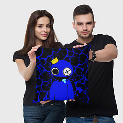 Подушка квадратная Радужные друзья - персонаж Синий, цвет: 3D-принт — фото 2